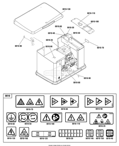 Decals Group Diagram and Parts List for 040489-03  Briggs and Stratton Generator